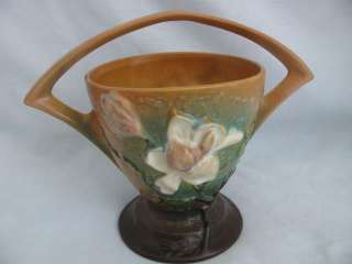 Roseville Pottery 384 8 Brown Magnolia Basket  
