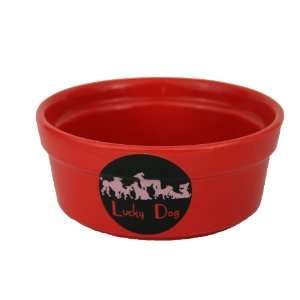  Lucky Dog Large Red Dog Bowl   7