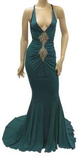 New $5850 Roberto Cavalli Long Dress Green Size 40 NWT 994  