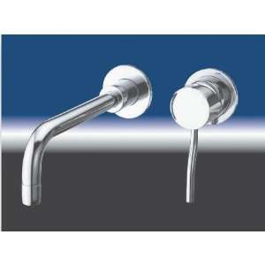 Aqua Brass Faucets 1029 Volare Wallmount Lav Faucet 9 Curved Lever 