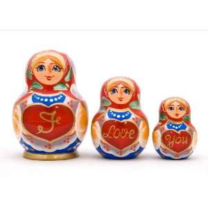  I Love You Russian Nesting Doll 3pc./4 Toys & Games