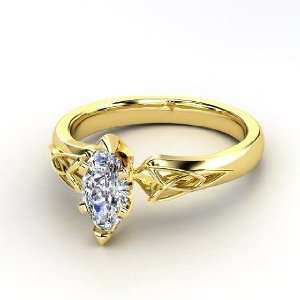  Fiona Marquise Ring, Marquise Diamond 14K Yellow Gold Ring 