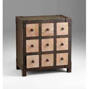   04959 Chester Raw Iron and Natural Wood Cabinet