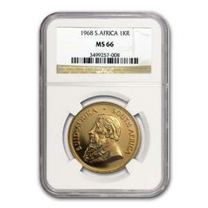  1968 1 oz Gold South African Krugerrand NGC MS66 