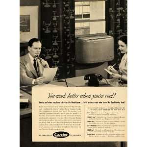 1951 Ad Air Conditioning Carrier Refrigeration Home   Original Print 