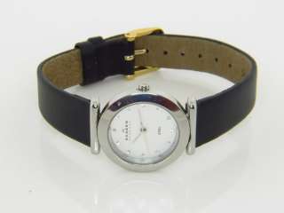 SKAGEN WHITE DIAL BLACK BAND WOMENS CASUAL WATCH  