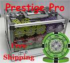 600 14g prestige pro clay printing poker chips set clear