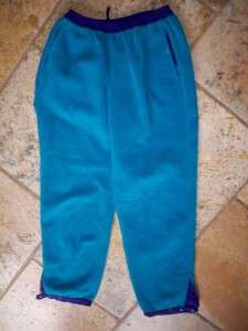 VTG PATAGONIA Fleece Pants Womens size L TEAL BLUE  
