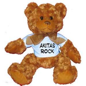  Akitas Rock Plush Teddy Bear with BLUE T Shirt Toys 