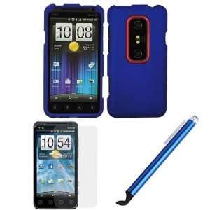  GTMax Blue Hard Rubberized Snap On Case + Clear LCD Screen 