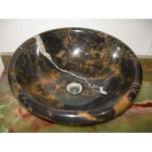 Michael Angelo marble bathroom sink Drop In with rounded Rim