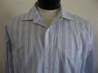 Tommy Hilfiger Blue Pinstripe FRENCH CUFF Dress Shirt L  