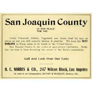  1902 Ad San Joaquin County California H. C. Norris 