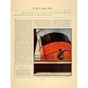  1936 Article RMS Queen Mary Cunard Ship A Deck Suite 