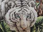 New White Tiger Fabric Wall Panel Animal Wildlife