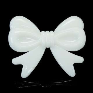 AO53 HUGE White Carved Ribbon Bow Ring Retro Rockabilly  