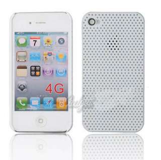 New White Mesh hole Case Back cover for Apple iPhone 4G  