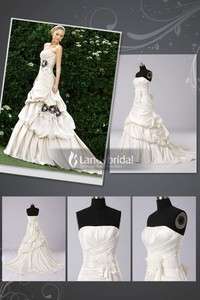 2011 Ivory White Satin A Line Wedding Dress Bridal Gown Size 6 8 10 12 