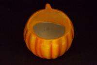 Vintage Halloween Scared Jack OLantern Pottery Planter  