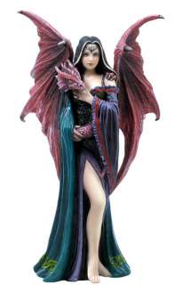 Anne Stokes SOUL MATES Girl Lady Dragon Gothic Statue  