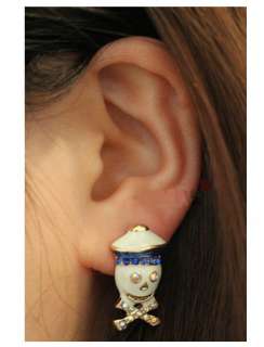 Style Jewelry Betsey Johnson cute Pirate skull Jewelry Earring BJ016 