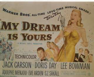 DORIS DAY MY DREAM IS YOURS Color Autographed  