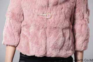 9174 new real fox collar rabbit fur 8 color 6/10 sleeve jacket/coat 