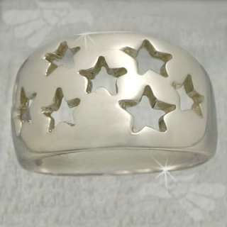 MEXICAN STERLING SILVER RING 925 STARS   7 1/2 (P)  