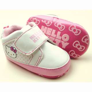 Baby Girls White Pink Kitty Walking Shoes 6 12m 931  