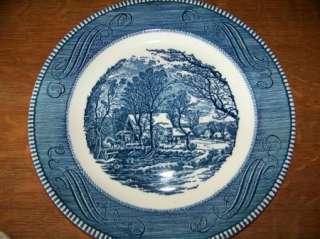 CURRIER IVES Old Grist Mill 10 dinner plates Royal USA Thanksgiving 
