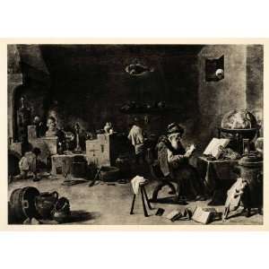 1939 Photogravure David Teniers Alchemist Workshop Science 
