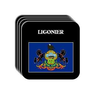  US State Flag   LIGONIER, Pennsylvania (PA) Set of 4 Mini 