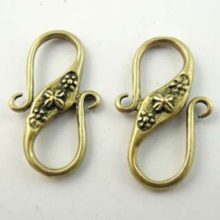   4mm Antique style bronze look charm bail clasp jewelry findings 10pcs