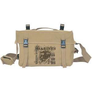  Vintage US Marines Retro Cargo Shoulder Bag   10 x 16 x 6, Canvas 