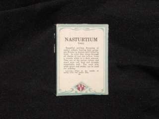 Early Vintage Unused Seed Seed Box For Tall Nasturtium  