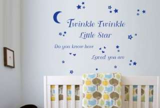 Twinkle Twinkle Little Star Nursery Rhyme Wall Sticker  