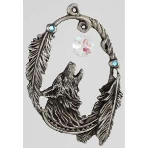  Forest Wolf of the Crystal Feathers Sun Catcher 