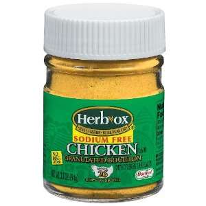 Herb Ox Chicken Granulated Boullion Sodium Free, 3.3 Ounce Jar