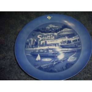 Seattle Washington Blue Collector Plate