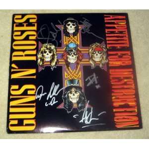  GUNS N ROSES autographed #1 RECORD  