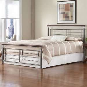  Fontane Silver/Cherry Metal Full Bed