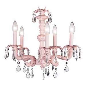   Chateau Chandelier With Ivory Rose Net Flower Shade