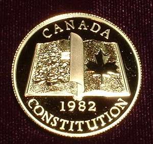 CANADA $100 GOLD COIN 22KT 1982 * CONSTITUTION *  