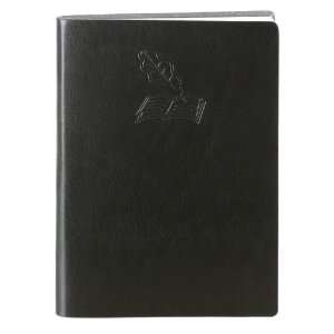  Black Embossed Quill & Book Leather Journal   Lined 