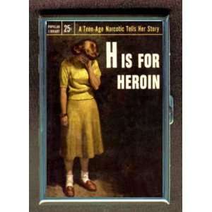 IS FOR HEROIN DRUGS PULP ID Holder Cigarette Case or Wallet Made in 