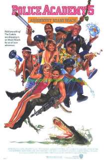 POLICE ACADEMY V MOVIE POSTER 27x40 orig. DREW ARTWORK  