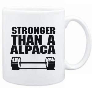 Mug White Stronger than a Alpaca  Animals  Sports 