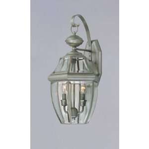  2 Light Wall Lantern Pewter Patina Finish on Solid Brass 