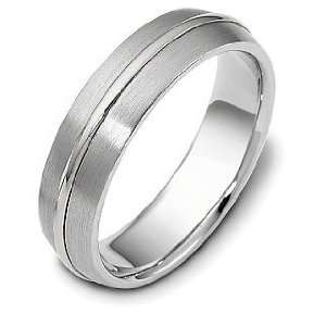  6mm Custom Platinum Design Comfort Fit Wedding Band Ring 