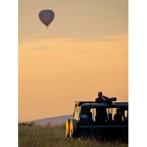 Hot Air Balloons Flying Over the Maasai Mara, Kenya Photographic 
